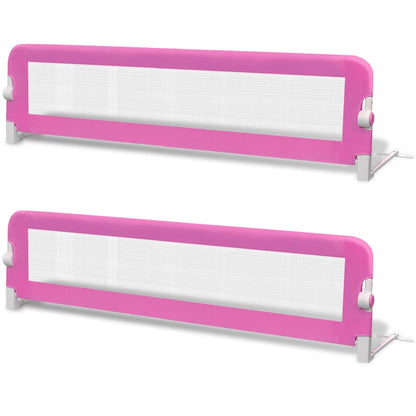 Barrière de lit de sécurité pour tout-petits 2pcs Rose 150x42cm