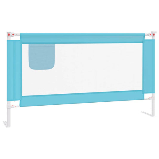 Barrière de sécurité de lit d'enfant Bleu 150x25 cm Tissu