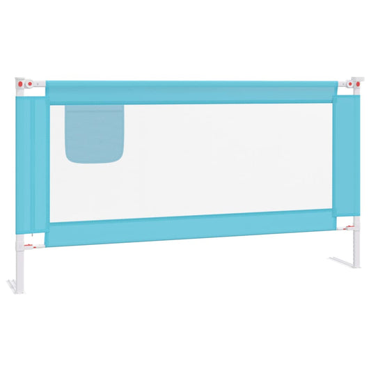 Barrière de sécurité de lit d'enfant Bleu 160x25 cm Tissu