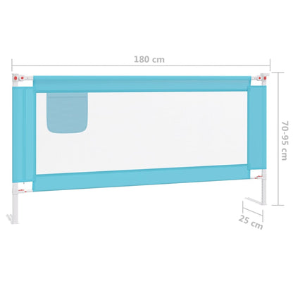 Barrière de sécurité de lit d'enfant Bleu 180x25 cm Tissu
