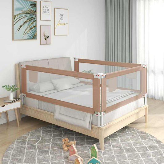 Barrière de sécurité de lit d'enfant Taupe 100x25 cm Tissu