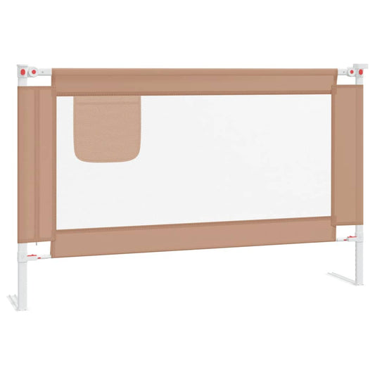 Barrière de sécurité de lit d'enfant Taupe 120x25 cm Tissu
