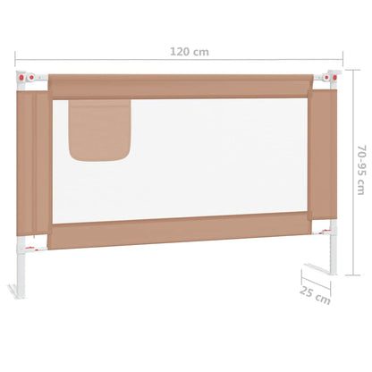 Barrière de sécurité de lit d'enfant Taupe 120x25 cm Tissu