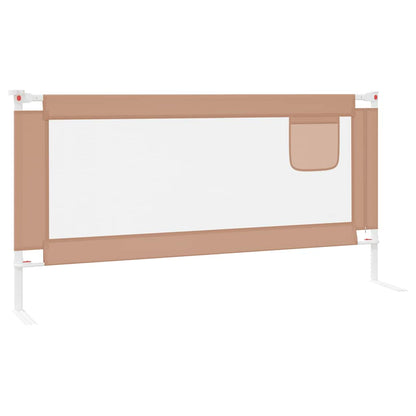 Barrière de sécurité de lit d'enfant Taupe 180x25 cm Tissu
