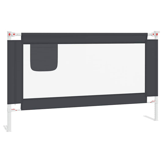 Barrière de sécurité de lit d'enfant Gris foncé 140x25 cm Tissu