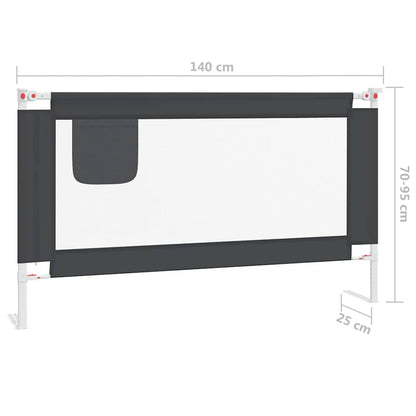 Barrière de sécurité de lit d'enfant Gris foncé 140x25 cm Tissu