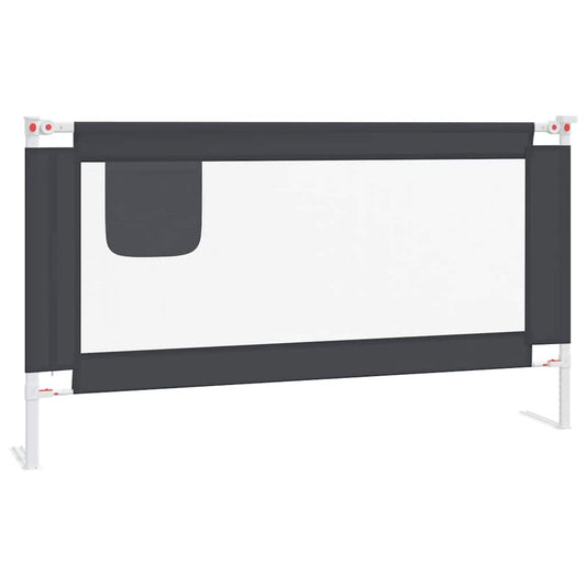 Barrière de sécurité de lit d'enfant Gris foncé 150x25 cm Tissu