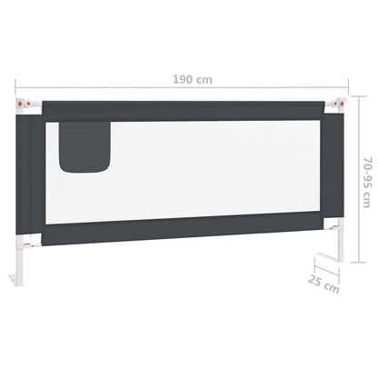 Barrière de sécurité de lit d'enfant Gris foncé 190x25 cm Tissu