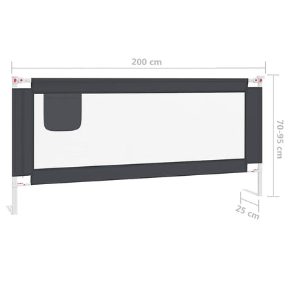 Barrière de sécurité de lit d'enfant Gris foncé 200x25 cm Tissu