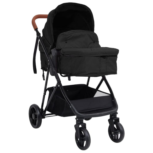 Poussette pour bébé 3-en-1 Anthracite et noir Acier