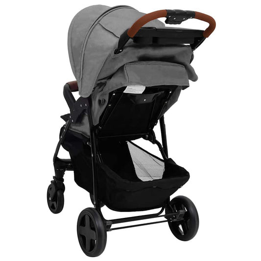 Poussette pour bébé 2-en-1 Gris clair Acier