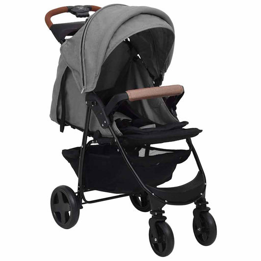 Poussette pour bébé 2-en-1 Gris clair Acier