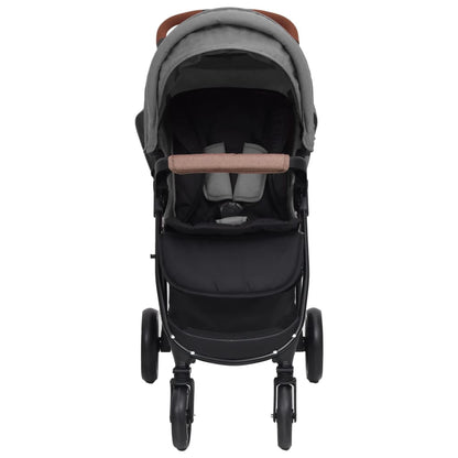 Poussette pour bébé 2-en-1 Gris clair Acier