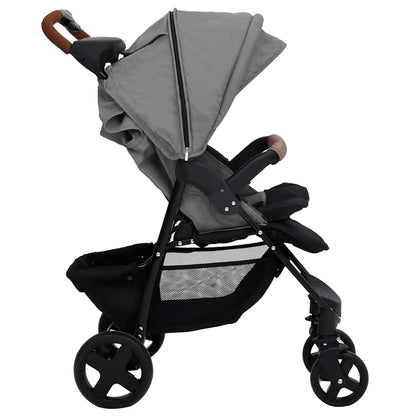 Poussette pour bébé 2-en-1 Gris clair Acier