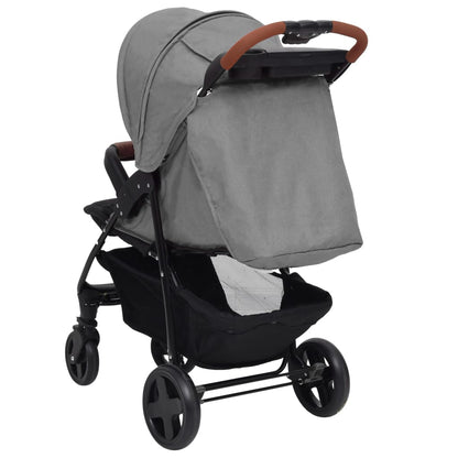 Poussette pour bébé 2-en-1 Gris clair Acier