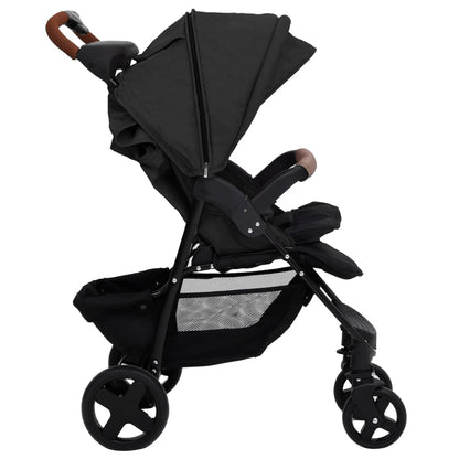 Poussette pour bébé 2-en-1 Anthracite Acier