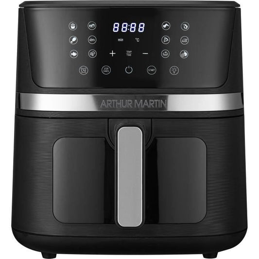 Friteuse sans huile ñ ARTHUR MARTIN - Airfryer 6,6 L- 1600 W - Ecran tactile - 7 prÈ-rÈglages - Noir