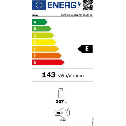 RÈfrigÈrateur monoporte tout utile - BEKO - RSSE415K40SN - Classe E - 367 L - 171,4 x 59,5 x 70 cm - Gris Acier