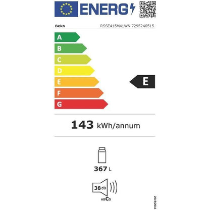 RÈfrigÈrateur monoporte tout utile - BEKO - RSSE415M41WN - Classe E - 367 L - 171,4 x 59,5 x 70 cm - Blanc