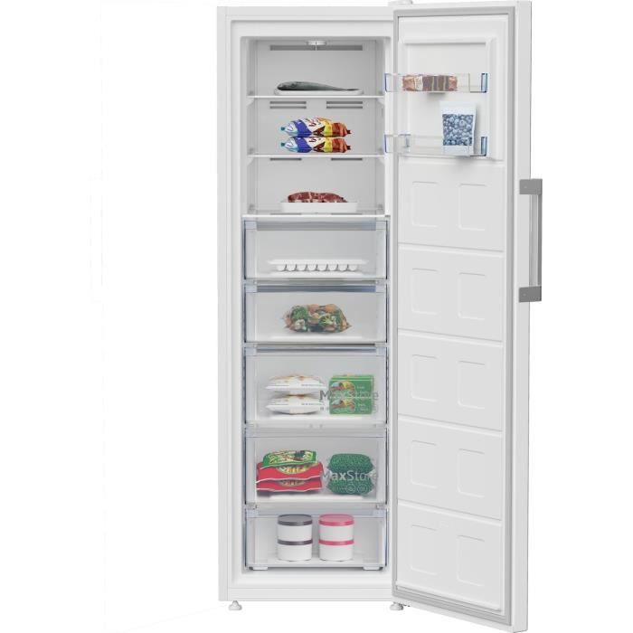 CongÈlateur armoire - BEKO - B1RFNE314W - Froid ventilÈ - Classe E - 286 L - 186,5 x 59,7 x 70,9 cm - Blanc