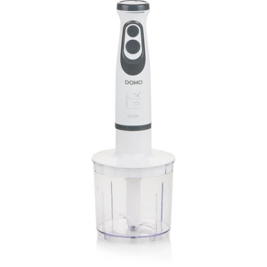 Ensemble Mixeur - DOMO - DO1089M - 600 W - Vitesse variable + Turbo - Mixeur plongeur, fouet, hachoir, verre graduÈ - Blanc