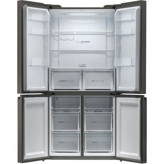 RÈfrigÈrateur multi-portes - HAIER - Cube 90 Series 5 RTG785NHD - Classe E - 643 L - 190,5 x 90,8 x 74,8 cm - Inox foncÈ