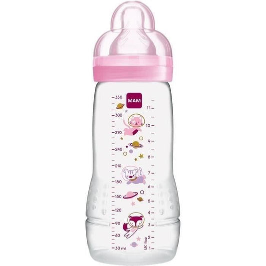 Biberon 2eme ‚ge - MAM - Easy Active - TÈtine douce - Col large - Rose