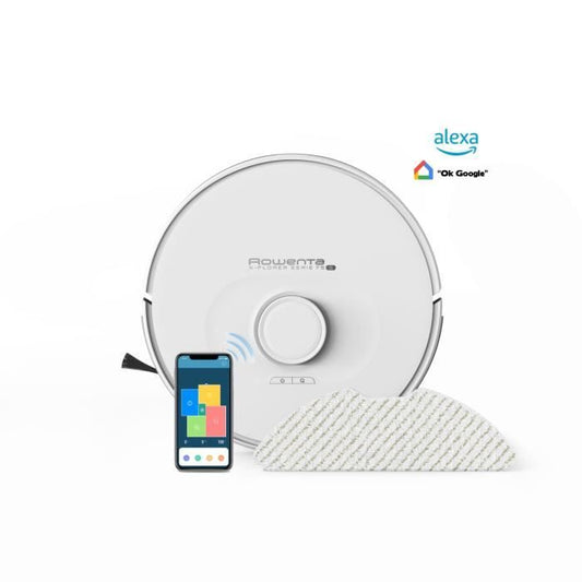 ROWENTA Aspirateur Robot Laveur, Navigation laser ultraprÈcise, RÈglages personnalisÈs, X-Plorer RR8567WH
