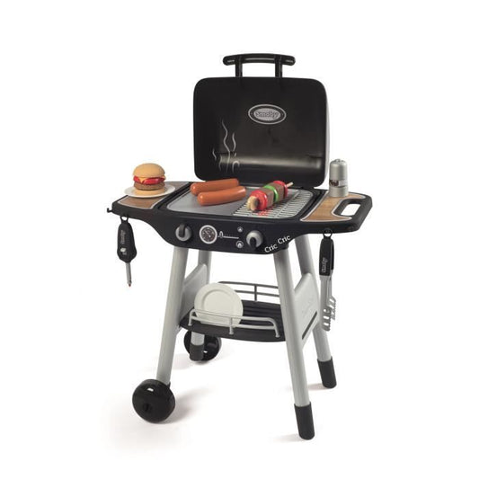 Smoby - BBQ Grill - Barbecue pour enfant - 18 accessoires - Fonctions flammes rÈtractables et boutons sonores - FabriquÈ en France