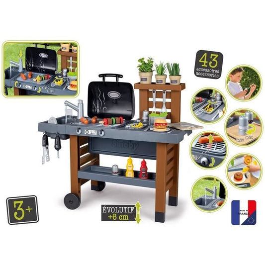 Cuisine d'ExtÈrieur …volutive Smoby - Grill et Plancha - 40 Accessoires