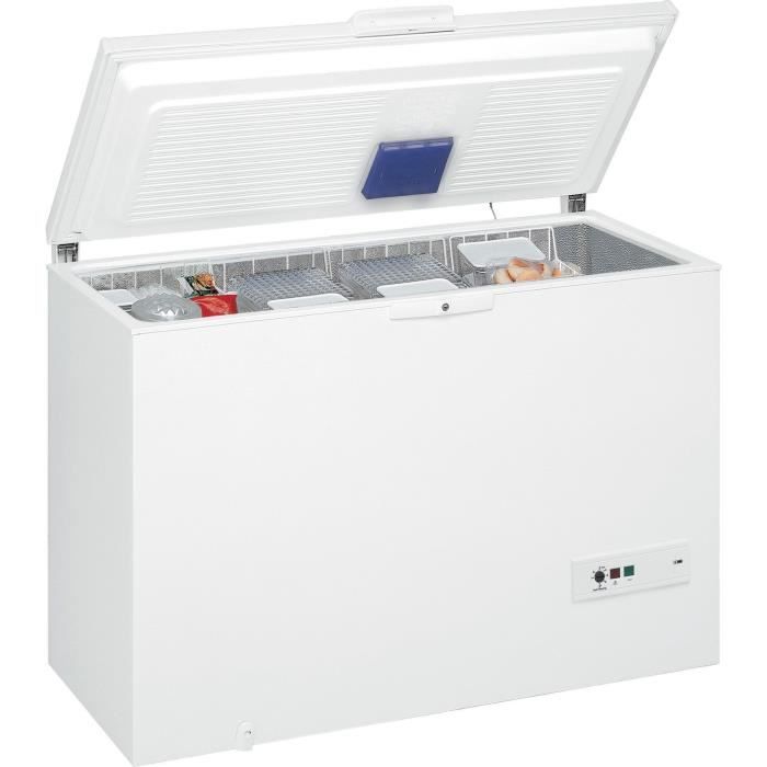 CongÈlateur coffre - WHIRLPOOL WHM46122FR - 437L - Classe E - L 140,5 cm x H 91,6 cm - blanc